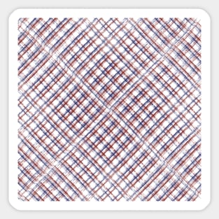 Thin Lines Blue Red White Plaid Sticker